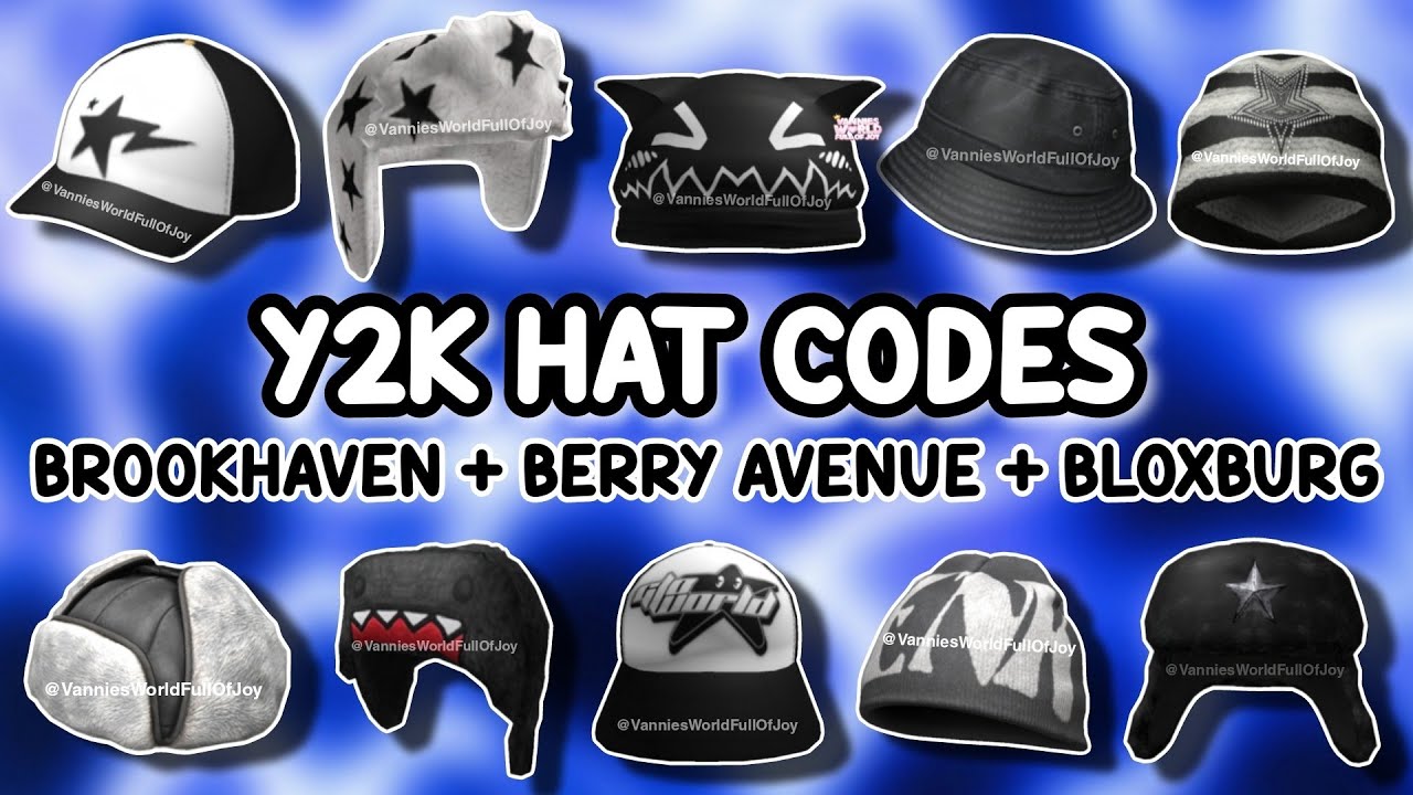 Y2K HAT ID CODES FOR BROOKHAVEN 🏡RP, BERRY AVENUE, BLOXBURG & ALL ...