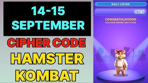 Hamster Kombat Dev Game Daily Cipher 14 September | Hamster Kombat Daily Cipher Code 14 September 