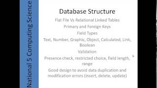 National 5 Computing Science Database Structure and Links