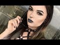 Springtime Goth Full Face Makeup Tutorial ☼ Pastel Yellow,  Smokey Liner + Grey Lipstick