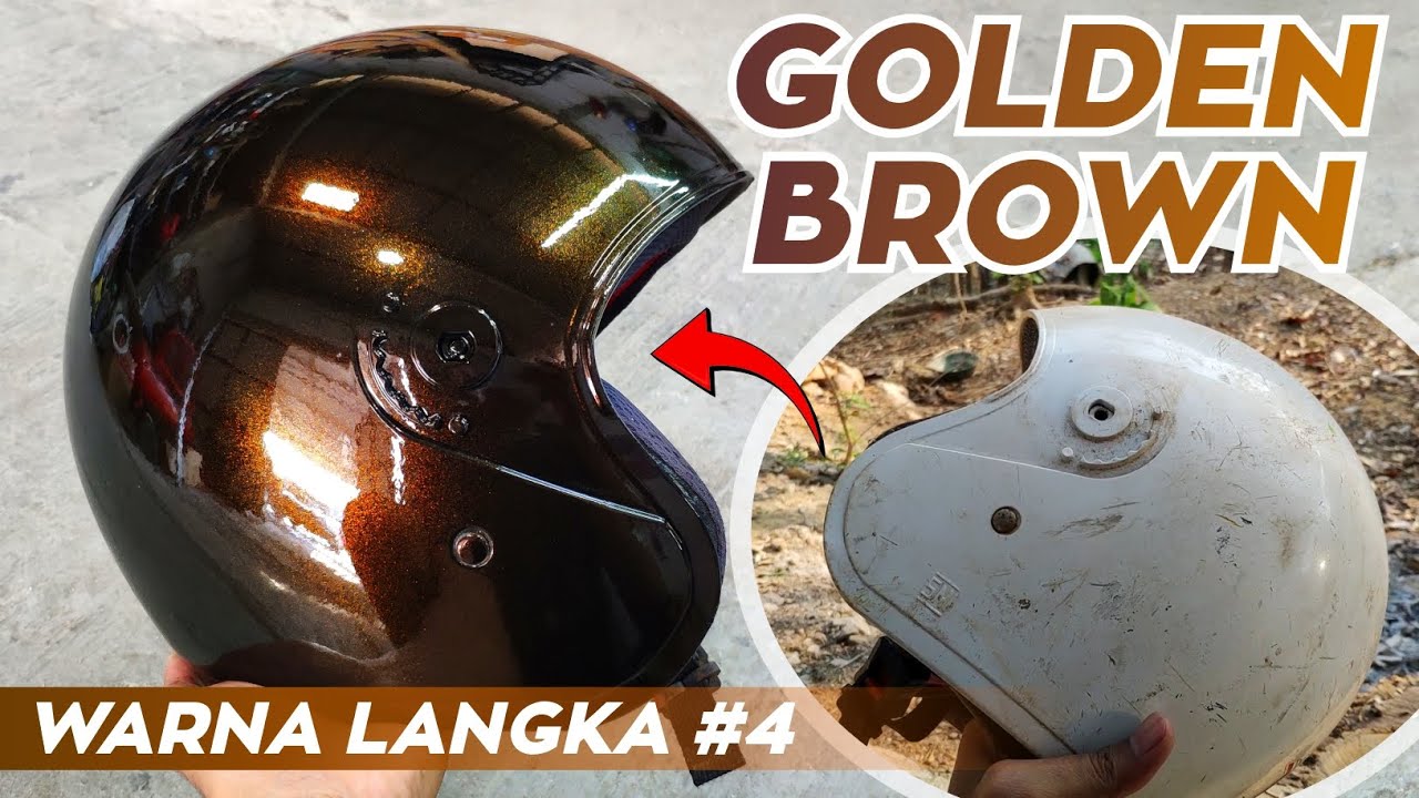 repaint-helm-warna-langka-golden-brown-youtube