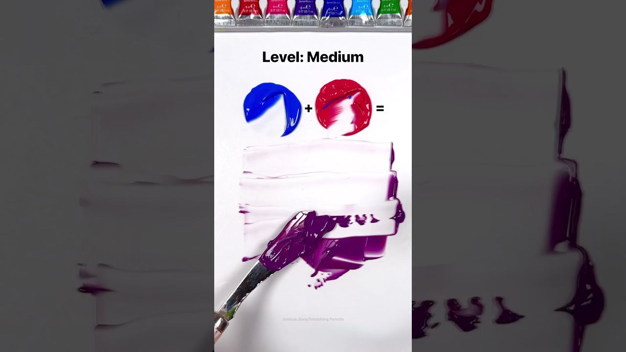 Guess the mixed colors (easy to impossible) #paintmixing #colormixing