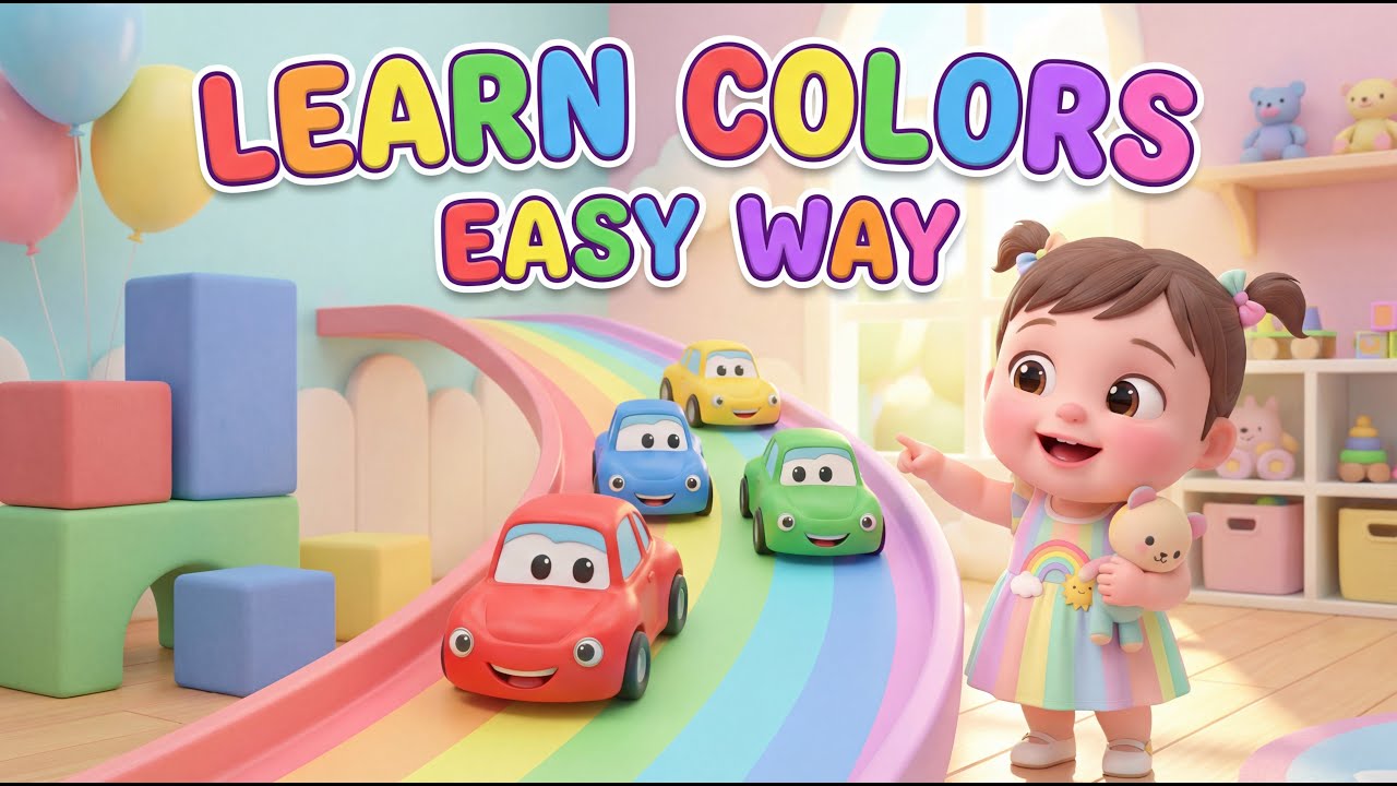 🌈 Learn Colors Easy Way | Sliding Cars for Kids 🚗