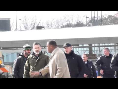 Laurence Fishburne on the set of Contagion at CDC/...