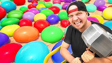 Escaping 1,000 Layers GIANT WATER BALLOONS!