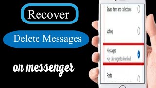 How to Recover delete messages on Messenger 2024||Messenger delete messages kaise recover krain.