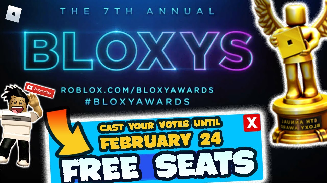 Free Seats At The 2020 Bloxy Awards 7th Annual Official Trailer Reaction Youtube - roblox bloxy awards vote