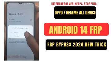 IntentResolver Keeps Stopping Fix | Oppo Android 14 Frp Bypass 2025