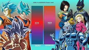 GOKU vs ALL ANDROIDS POWER LEVELS (DBZ/DBS/GT)
