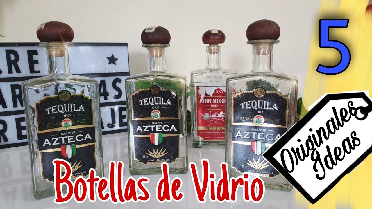5 Ideas Originales y Fáciles de Hacer con BOTELLAS de VIDRIO | Botellas de Cristal Decoradas