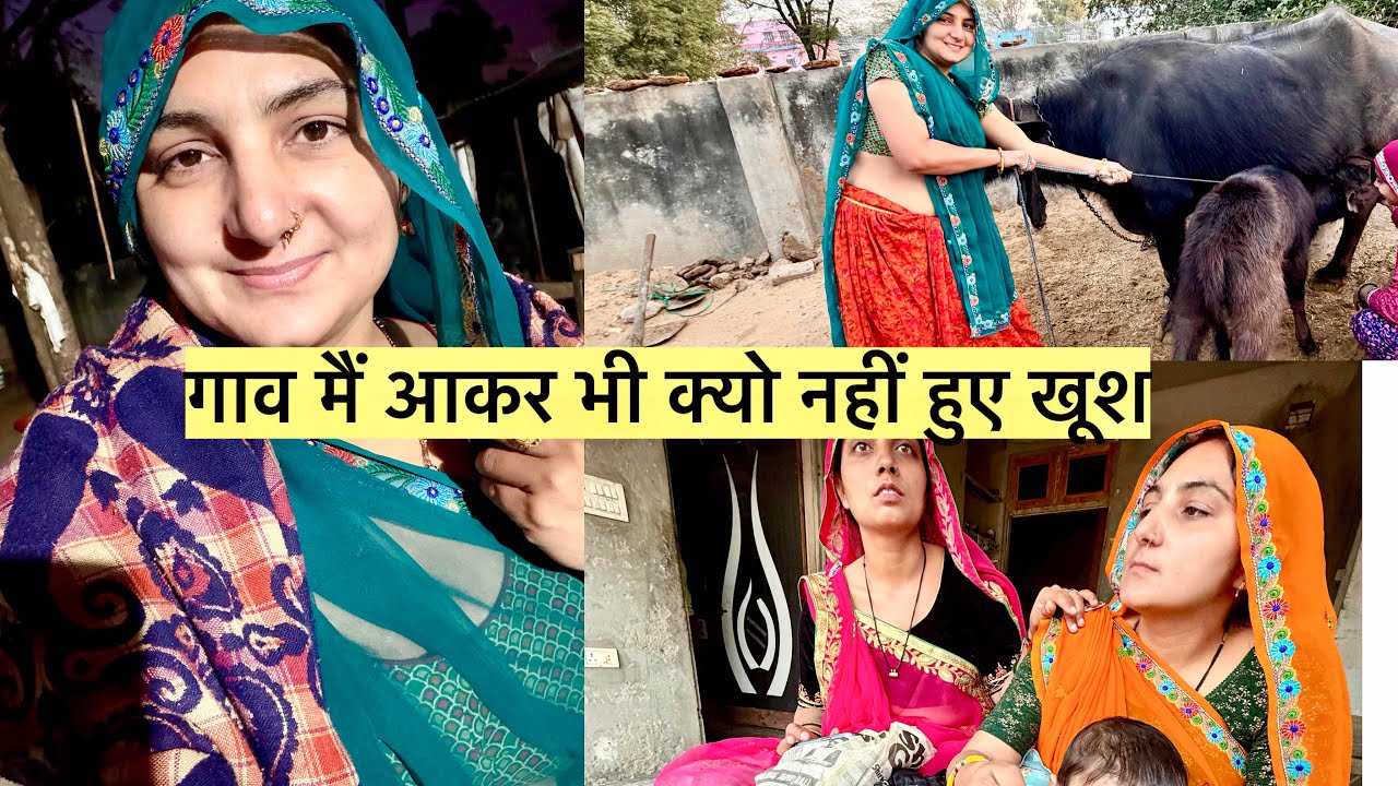 गाव आकर भी नहीं हुए खुश 😔 इस दुख के साथ ही बढ़ना पड़ेगा आगे..🙏 #emostional #villagelife #mamtameena 