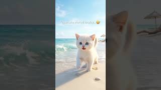 “Kitti’s First Beach Adventure – EP 2 🐱🏖️✨”