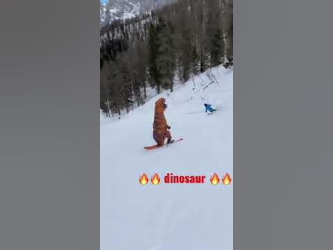 Dinosaur skiing - YouTube