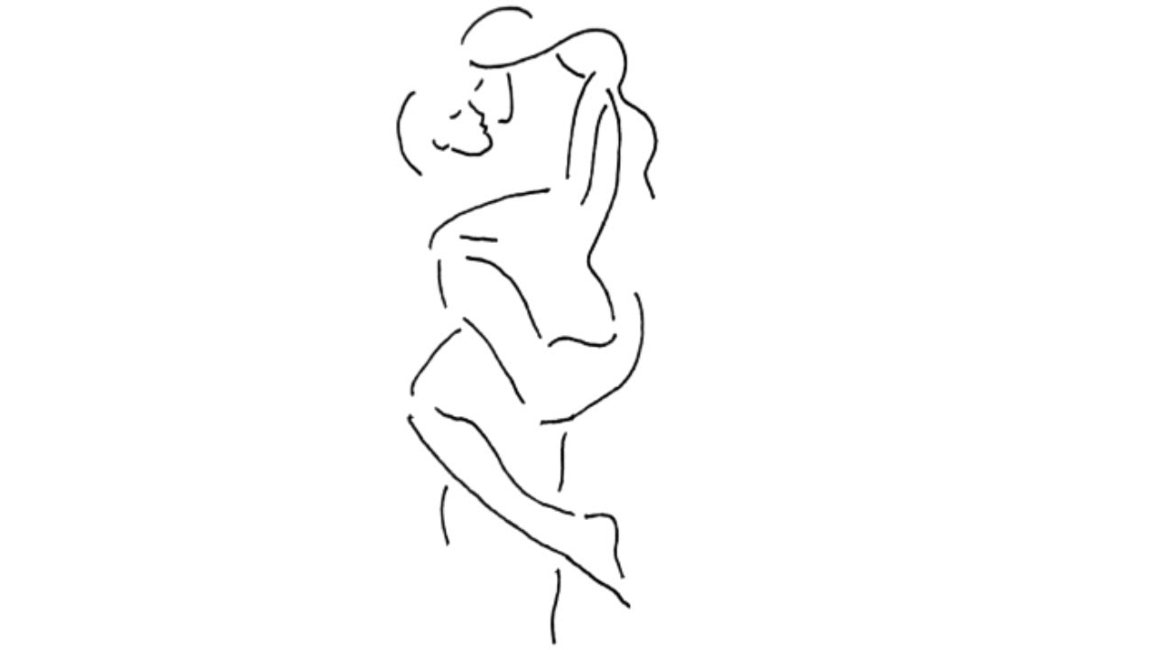 How to Draw a Kissing Couple | Simple Line Art Drawing Tutorial 