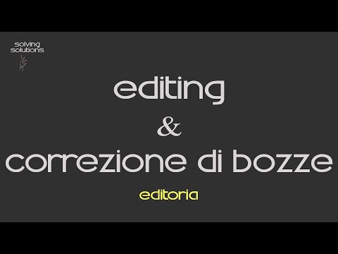 Video: Differenza Tra Editing E Correzione Di Bozze