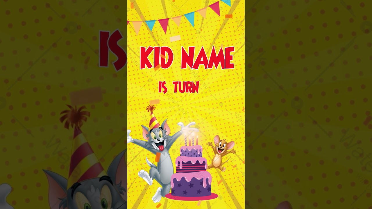 Tom and Jerry Birthday Invitation Video | Tom & Jerry Theme | Fifth Birthday Invite Video | VG-2054