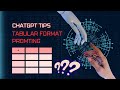 ChatGPT Tabular Promting | Chatgpt Tips | 10X Productivity| #chatgpt #promptengineering #AI #openai