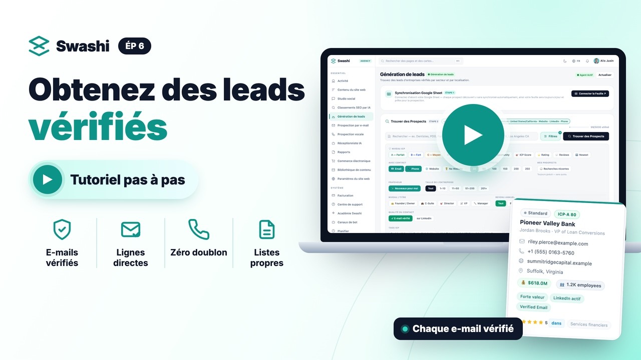 Comment générer des leads vérifiés avec Swashi