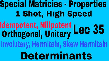 Lec 35: Matrices One Shot for 6th Sem Examination ,University Of Kashmir.