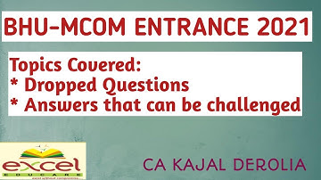 BHU M.com Entrance Question Paper And Answer of 2021 | Dropped Questions | Answer Key | Challenge |