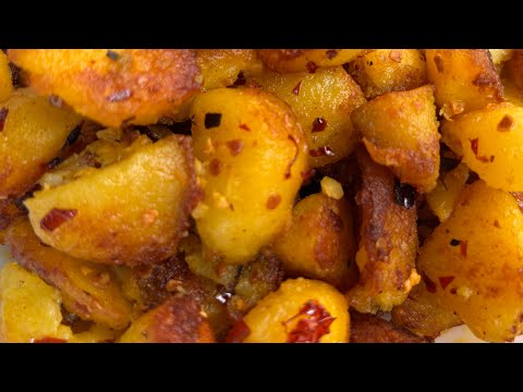 Fried potato |Aloo fry| Golden garlic potato 🥔 fry| 