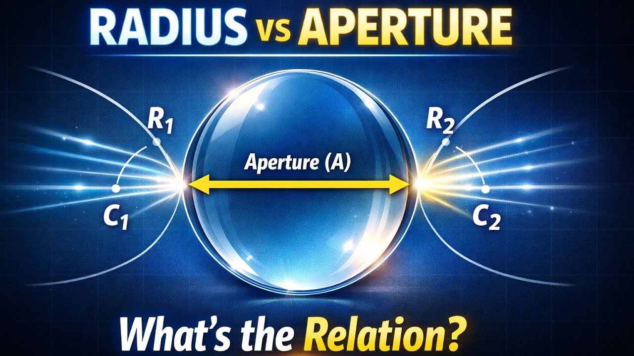 R R1 R2 Radiius Optics Relation between radius of curvature & aperture of a lens - YouTube