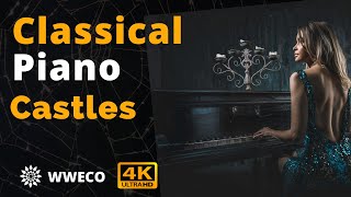 💦🦀🎼🎸🐠 Classic Piano With Videos of Wonderful Castles In 4K.