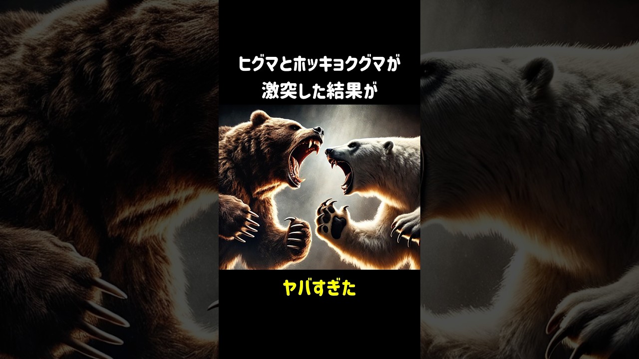 ヒグマとホッキョクグマが激突した結果がヤバすぎた #動物 #雑学 #ヒグマ #ホッキョクグマ #shorts