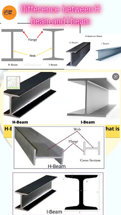 Difference between H beam And I beam #ytshorts #architecture #civilsiteengineering #construction