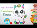 Como desenhar um UNICÓRNIO KAWAII passo a passo fácil🦄 | How to draw a KAWAII UNICORN #FunkeepArt