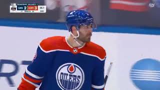 Evan Bouchard of the Edmonton Oilers wins Game 4 vs Canucks in last minute go ahead goal 14-05-2024