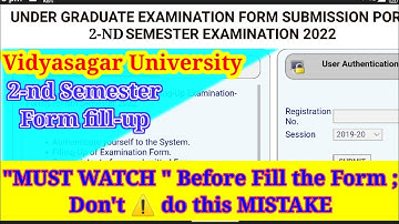 Vidyasagar University 2nd semester form fill up (CBCS).Don