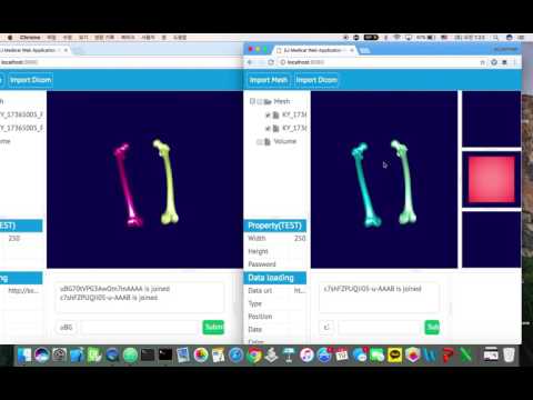 Connected three.js web applications using socket.io