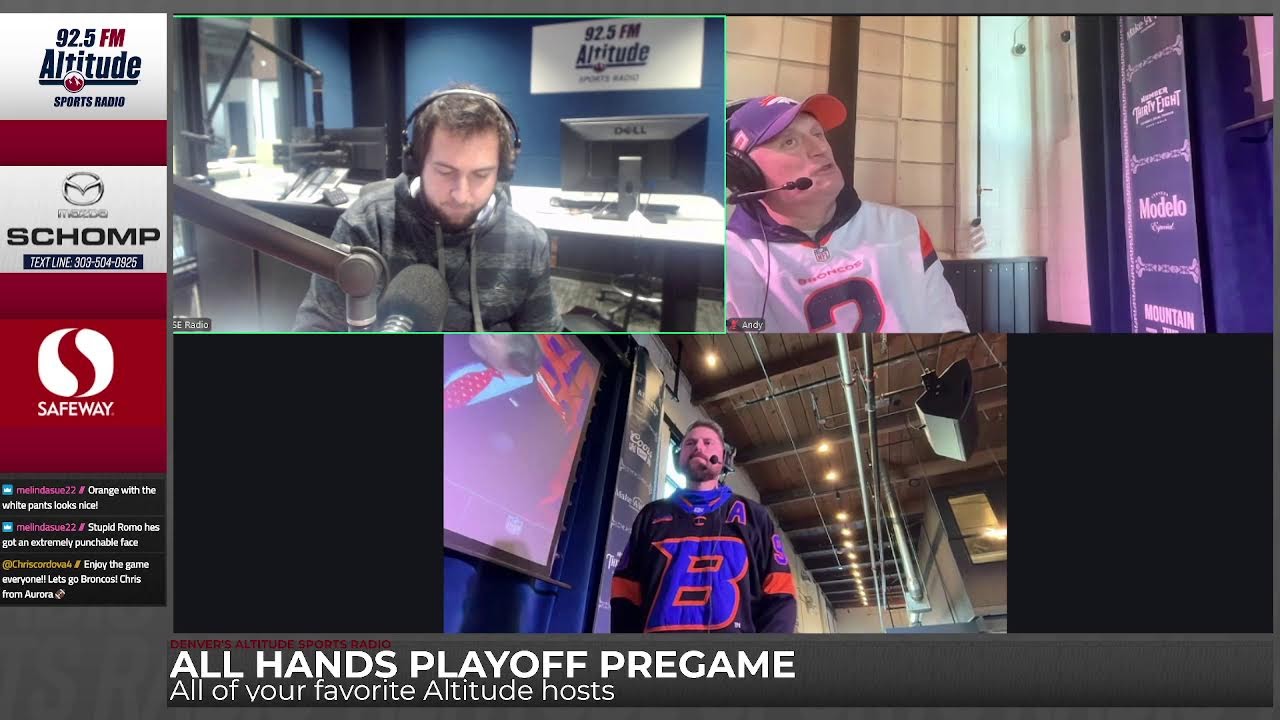 Broncos-Bills Playoff Pregame Show live from Number 38 in RiNO