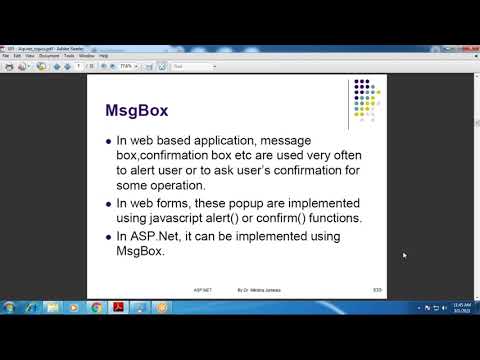 ASP.NET Lecture 49 (3) - MsgBox | Theory | Example | Hindi