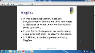 ASP.NET Lecture 49 (3) - MsgBox | Theory | Example | Hindi