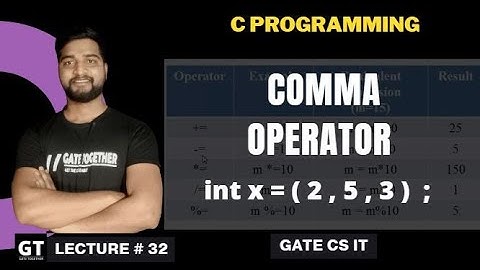 Comma operator in C Programming | GATE CSE