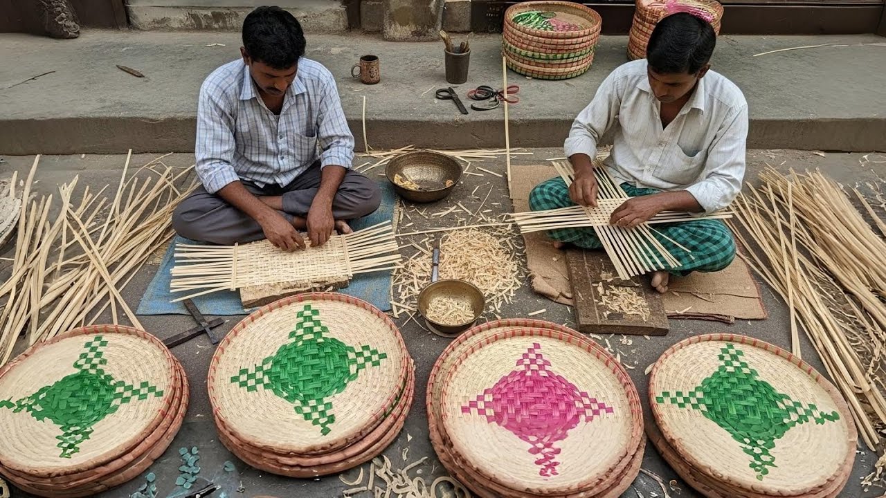 Handmade Winnowing Baskte Making | Real Factory Style Making Process
