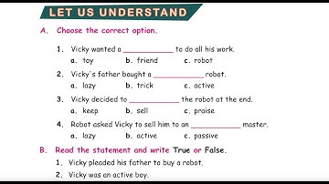 A WORLD WITH ROBOTS -  BOOK BACK ANSWERS - UNIT 1  - TERM 1 - ENGLISH - 4TH  STANDARD