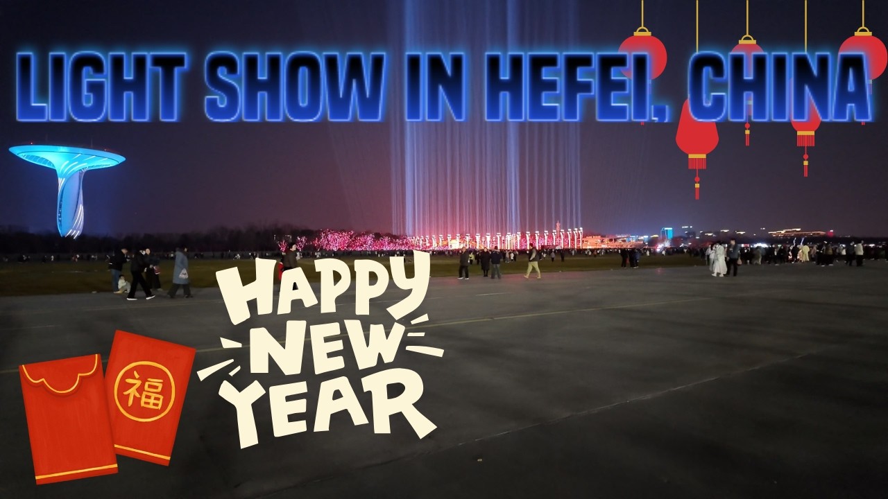 Light Show During Chinese New Year's Eve, Hefei China 4K