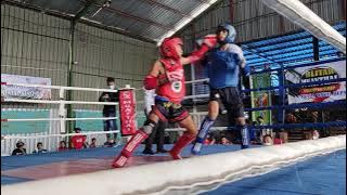 wildan zam zami. kab blitar (red) vs nur ghazali. kab malang (blue) #muaythai