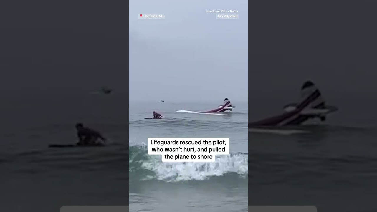 A small plane crashed into the ocean near a crowded New Hampshire beach. Nobody onboard was injured.