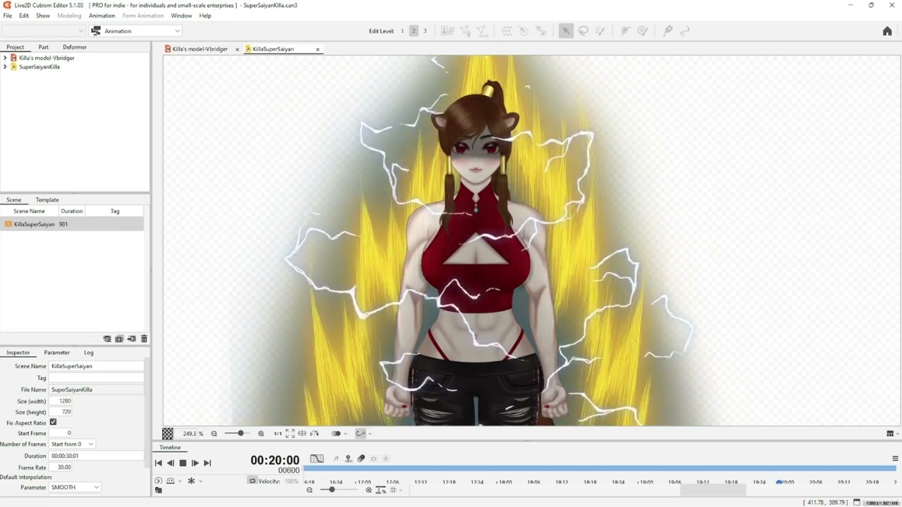 【Live2d Showcase】Vtuber Super Saiyan Animated Toggle Using Live2D Cubism Editor