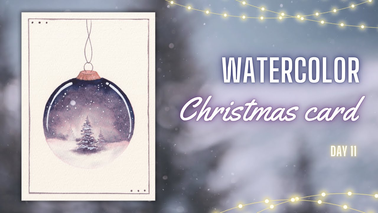 Watercolor Christmas Card - Day 11 - YouTube