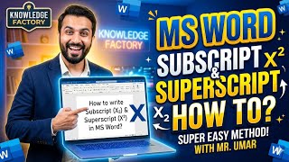 How to Use Superscript &amp; Subscript in MS Word | Easy Beginner Tutorial 