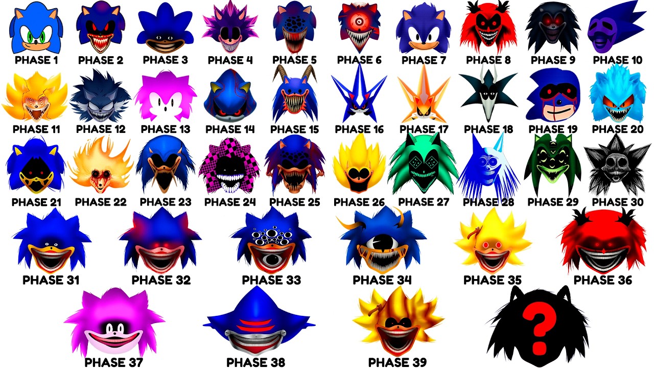 Every NEW Sprunki OC: Horror Phase 1-40 of Sonic in 37 minutes (Horror Versions)