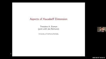 Aspects of Hausdorff Dimension - Theodore Slaman