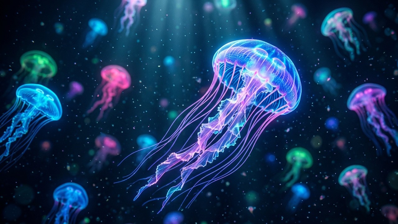 Glowing Jellyfish Aquarium – Calming Music for Sleep, Study & Inner Peace