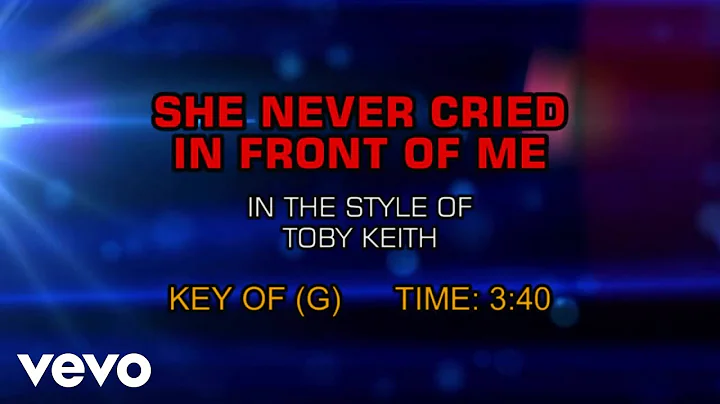 Toby Keith - She Never Cried In Front Of Me (Karaoke)