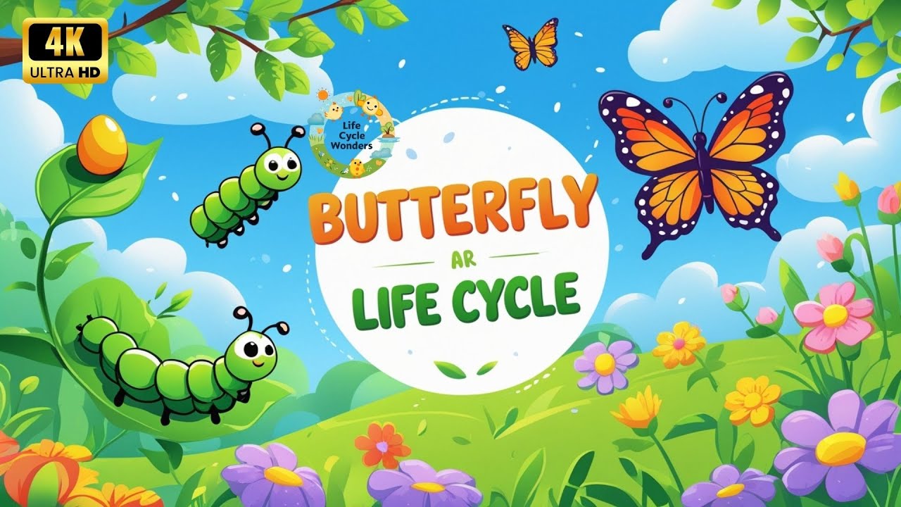 🦋 Life Cycle of a Butterfly | 4K Educational Video for Kids | Learn ...